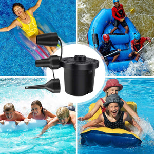 Battery Air Pump for Inflatables, Portable Mattress with 3 Nozzles...