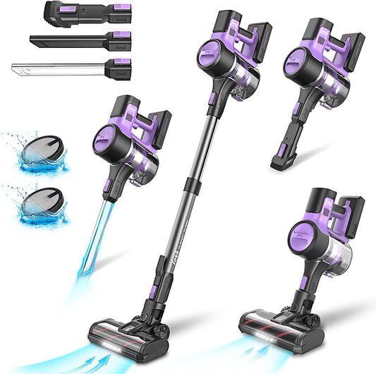 INSE Cordless Vacuum Cleaner, 26Kpa 350W Stick for Purple