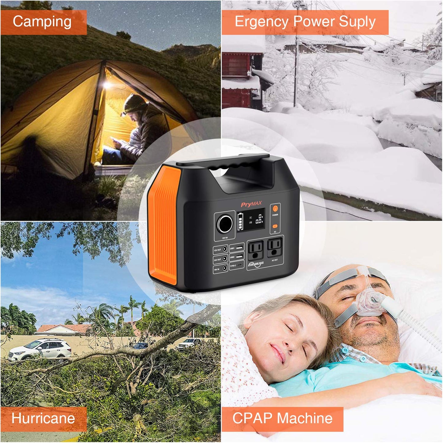 PRYMAX Portable Power Station, 300W Solar Generator solar generator upgraded