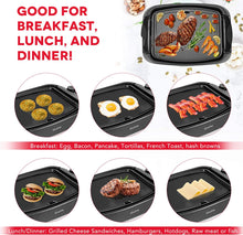 Load image into Gallery viewer, iCucina 1000 Watt Non-Stick Even-Heating Flat Electric Griddle Black