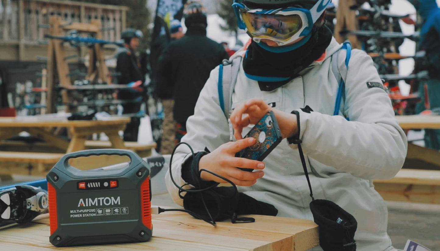 AIMTOM Portable Solar Generator, 42000mAh 155Wh Power Station,