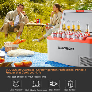BODEGA 12 Volt Car Refrigerator, 27 Quart（Orange 25L）, K 27 Quart(25L)-Orange