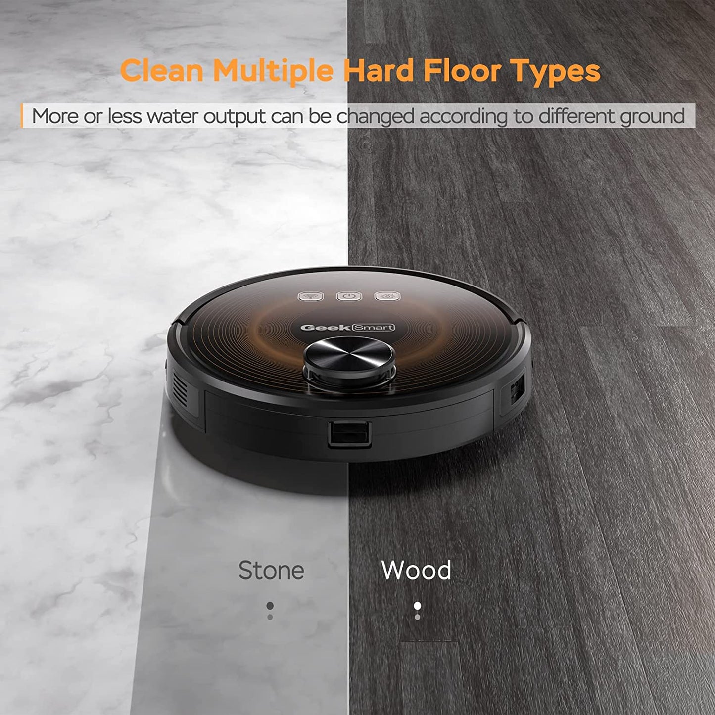 Geek Smart L8 Robot Vacuum Cleaner and Mop, LDS Navigation, Black&brown