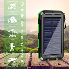 Load image into Gallery viewer, Durecopow Solar Charger, 20000mAh Portable Outdoor Waterproof 20000mAh-Green