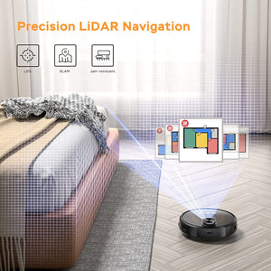 Geek Smart L8 Robot Vacuum Cleaner and Mop, LDS Navigation, Black&brown