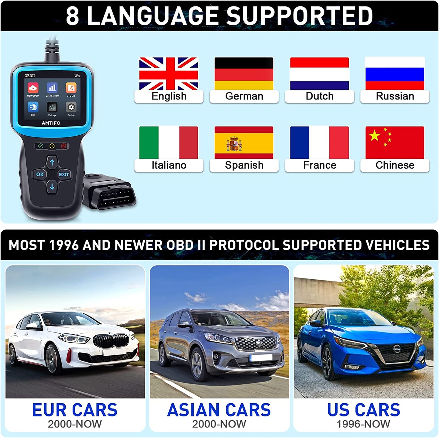 OBD2 Scanner Auto Check Car Engine Clear Fault Code Reader Automotive...
