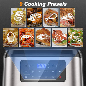 Oacvien Large Air Fryer, 9.8 Qt Fryers, 9 in 1 XL Airfryer...