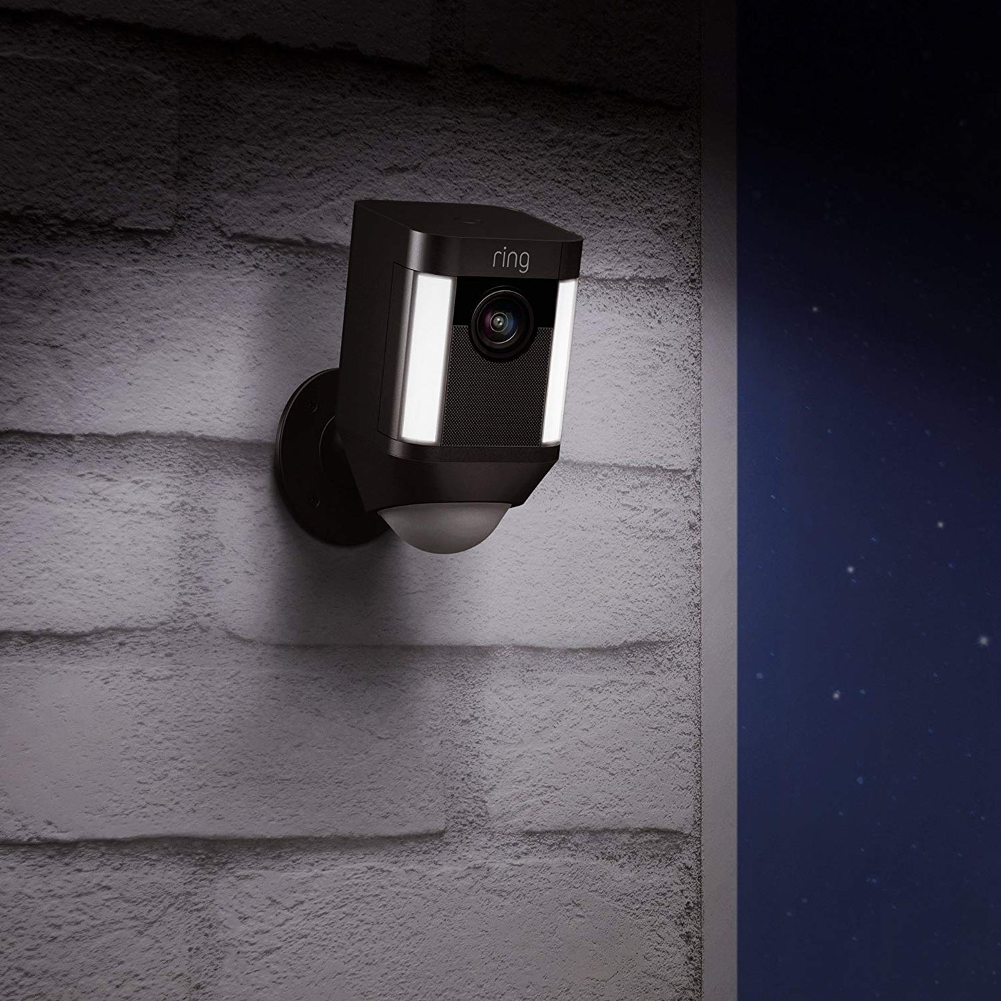 Ring Spotlight Cam Battery HD Security Camera with Built Two-Way 1 Cam, Black