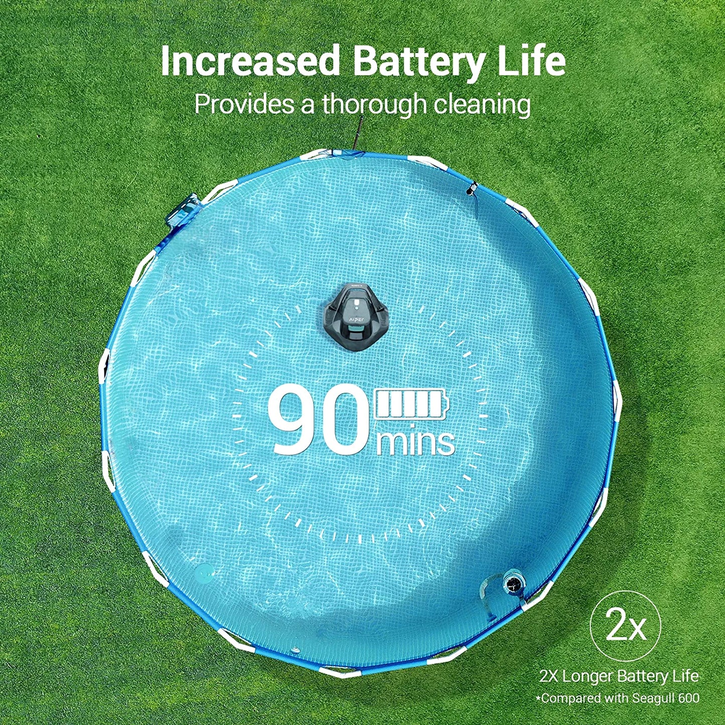 (2023 Upgrade) AIPER Cordless Robotic Pool Cleaner, Vacuum Lasts 90 Gray