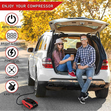 Load image into Gallery viewer, Helteko Portable Air Compressor Pump 150PSI 12V - Digital Tire Inflator - Red